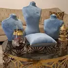 مانيكان نسائي للمجوهرات مع مخده لعرض التاج والذهب الفخم