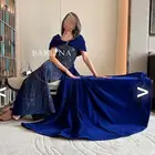 فستان ازرق غامق فخم مخمل