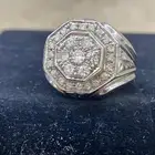 خاتم الماس من العيار الثقيل الماس حر ابيض طبيعي فاخر