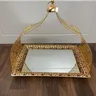 صحون تقديم ستيل ذهبي للمناسبات فخمة