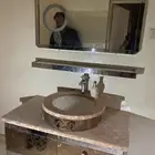 مغسله رخام والمنيوم نظيفه
