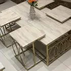 طقم طاولة رخام مع 4 طاولات خدمة   3 اضافية   الخبر alkhobar