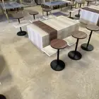 طقم طاولات بديل رخام ترافنتينو مع حزام