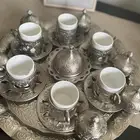 طقم فناجين قهوه تركي فضي