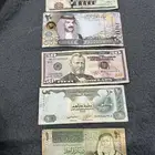 عملات دولار و اماراتي و اردني وبحريني و جنيه بحالة جيدة