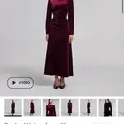 فستان جديد من الينا مخمل برغدني مقاس L