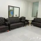 اثاث مكتبي كنب جلد جديد موديلات و جديد أشكال و ألوان موجود