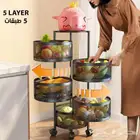 رف تخزين بعربات دوارة قائمة متعددة الطبقات للخضروات