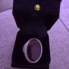 خاتم عقيق يماني احمر لون قوي مزعفر حجر راهي