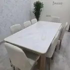 ((( طاولة طعام سفرة رخام لون جذاب 8 كراسي 1300 ريال )))