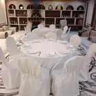 Outdoor seating rental AC rental chairs dining tables screen