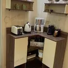 ركن قهوة زاوية لون بيج مع بني