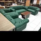 كنب جلد طقم كامل 2اشخاص 3 أشخاص 5اشخاص 7اشخاص مختلف أشكال