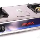 موقد غاز إمبكس IGS 121 ذو شعلتين من الستانلس ستيل.