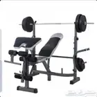 جهاز حامل اثقال مع الكرسي متعدد الاستخدام 3شهور كالجديدب350