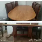 طاولةطعام مع 6 كرسي خشب زان