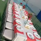 طاولات قزاز مع التنسيق طاولات طعام العشاء طاولات بوفي