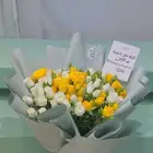 باقة بيبي روز أبيض وأصفر بأناقة لا تقاوم