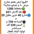 للبيع ارض بعثمر شارع عرض 40 م تصلح شاليه