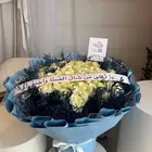 باقه ورد فاخره بتغليف ازرق