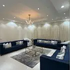 كنب جديد 3 4 تقريبا  معه طاوله كبيره مع طاولات الخدمه