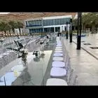 تأجير طاولات زجاج و كراسي شفاف