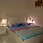 سرير دبل مع المرتبة نظيف ابيض