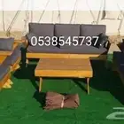 كراسي خشب. حديد كراسي طقم كل شيء خشب حديد كله في توصيل جاهز