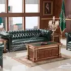 فخامة كنب جلد مكتبي و مريحة مع زمان كنب وطني جلد نظيفة