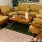 حياكم الله كراسي جلسه خشب حديد كله في مرجيحه في