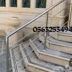 درابزين من الاستايل ستبل والزجاج المقاوم للكسر