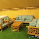 كراسي حديد و خشب للجلسات خارجية