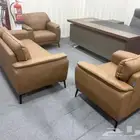 اثاث المكتبي كنب جلد و مودرن فخم طقم كامل و مختلف ألوان