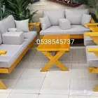 كراسي خشب حديد كله في تفصيل جاهز في صيني بلاستيك في ابغى