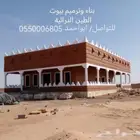 بناء بيوت الطين اسقف من جريد النخل وخشب الاثل