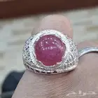 خاتم ياقوت افريقي طبيعي مرصع ياقوت