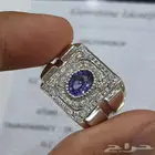 خاتم تنزنايت فاخر بشهادة مميز