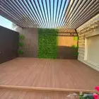تنسيق حدائق جده ومكه جالست مظلات عشب جداري