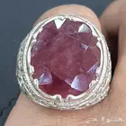 خاتم ياقوت افريقي طبيعي احمر