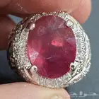 خاتم ياقوت افريقي احمر طبيعي