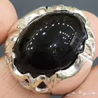 خاتم عقيق يماني اسود كابشون