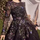 فستان سهرة أسود مطر ز