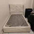 سرير نفر خشب قماش مخمل جديد