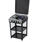 كراون موقد غاز 4 عيون 4 شعلات استيل لون اسود- KW-38040