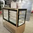 ثلاجات عرض ALFURAT استيل فضي أو ذهبي زجاج مربع