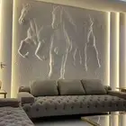 لوحات ديكور جداريه حفر cnc مع الاناره بديل الحجر صفائح حجريه