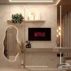 ديكور خلفية شاشه مدخل مرايه خلفية سرير