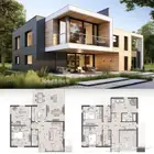 مخططات معماريه فلل وشقق وتجاري وخدمي واداري.