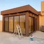 بناء مجالس خارجيه مظلات سيارة سواتر جانبيه