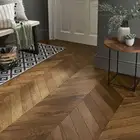 Chevron natural wood flooring